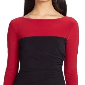 NWT MICHAEL KORS Red and Black Colorblock Dress
